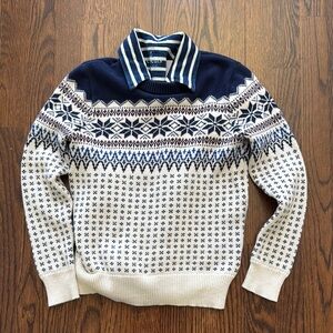 🥳🥳 BOYS CREW CUTS BUNDLE boys Navy and Cream Patterned Sweater and button shirt.